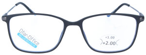 Schicke Multifokal Bildschirm-Brille OFFICE mit Blaulichtfilter und Etui in Schwarz