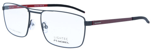 Morel - LIGHTEC - 30096L minimalistisches Brillengestell aus Edelstahl Schwarz/Rot 56/18