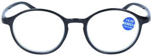 Schwarze Fertiglesehilfe mit entspiegelten Gläsern "Werner" in moderner Panto-Form aus anpassungsfähigem TR90 Material + 2,00 dpt