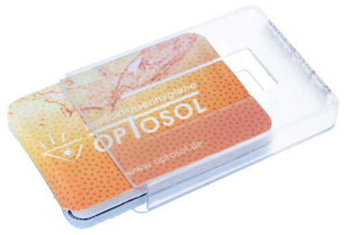 Praktischer Optosol Pocket Cleaner für eine einfache Brillenreinigung