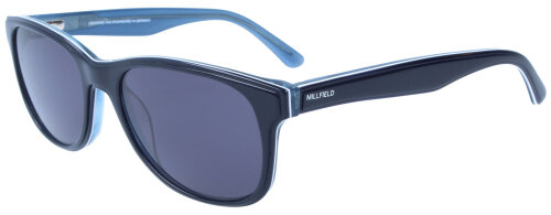 Schicke Brille "FLORIAN" in Blau mit Sonnenschutz und Federscharnier