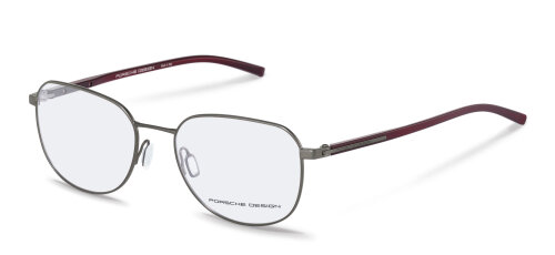 Schicke Porsche Design PO8367 C Brillenfassung aus einer Metall-Kunststoff Kombination in Grau/Bordeaux