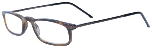 Dezente Halb-Lesebrille "Helsinki" in Havanna mit hochwertigem Federscharnier und braunem Beutel + 2,00 dpt