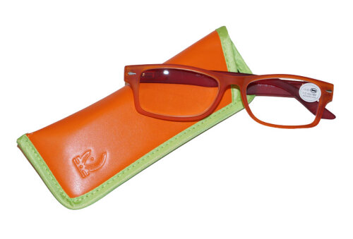 Nerd-Brille KANA in Orange aus flexiblem Kunststoff mit individueller Stärke