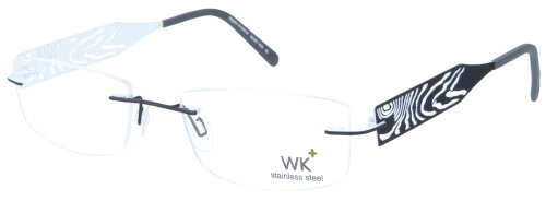 Extravagante Damen-Brillenfassung WAGNER + KÜHNER 60397 - 620 Schwarz/Weiß matt