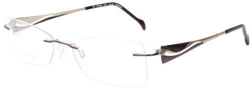 Randlose Damen-Brillenfassung STEPPER SI-7906 F011 Rotbraun - Gold 53/16 - Titan
