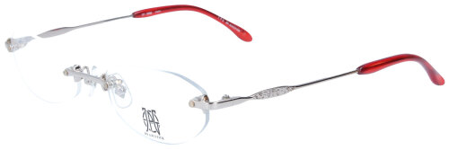 Damen-Brillenfassung von J. P. Gaultier 57-0065 Made in Japan in Silber/Rot