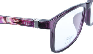 Violette ELLE Lesebrille aus transparentem Kunststoff mit gemusterten Bügeln und Federscharnier - EL15934PU