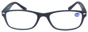 Schwarze Fertiglesebrille mit Federscharnier aus Kunststoff mit matter Softtouch-Oberfläche "Feeling" + 2,50 dpt