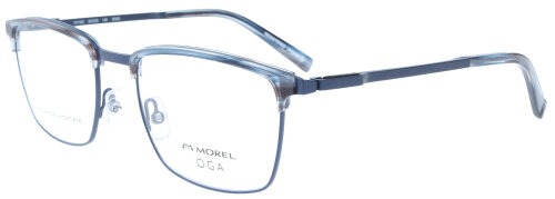 Morel - OGA - 10111O BG 05 klassisches Brillengestell aus Metall Blau-Grau 53/20 mit Federscharnier