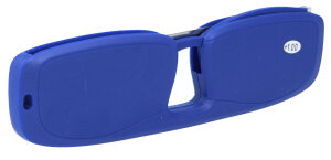 Flexible Fertiglesebrille in Blau in flacher Form mit Blaulichtfilter "Yannis" inkl. Etui