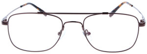 Metall-Brille DIETER in Braun mit großem Blickfeld, Doppelsteg und individueller Stärke