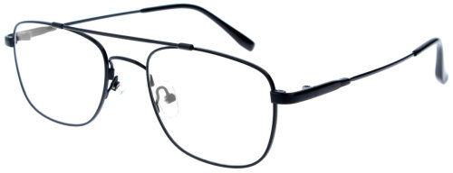 Metall-Brille DIETER in Schwarz mit großem Blickfeld, Doppelsteg und individueller Stärke