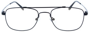 Metall-Brille DIETER in Schwarz mit großem Blickfeld, Doppelsteg und individueller Stärke