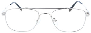 Metall-Brille DIETER in Silber mit großem Blickfeld, Doppelsteg und individueller Stärke