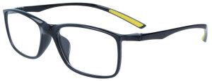 Schicke Brille KNOPPI in Schwarz-Glänzend aus robustem Kunststoff mit individueller Stärke