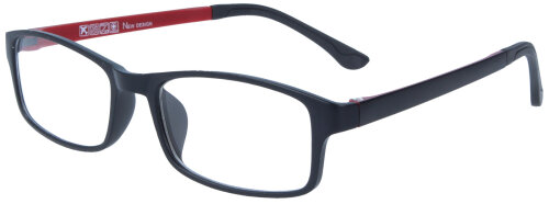 Leichte klassische Kunststoff-Brille LASSE in Schwarz-Rot mit individueller Stärke