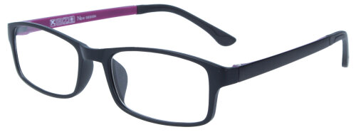 Leichte klassische Kunststoff-Brille LASSE in Schwarz-Lila mit individueller Stärke
