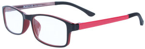 Leichte klassische Kunststoff-Brille LASSE in Rot mit individueller Stärke