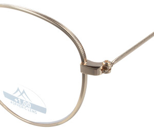 Angesagte Lesehilfe mit Blaulichtfilter aus goldenem Metall im runden Panto-Design "Loki" + 2,50 dpt