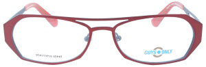 Ausgefallene Damen Metall - Brillenfassung Guys Only GO 3114-950 in Rot