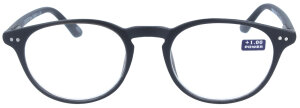 Brille aus Kunststoff DOKTOR + 2,00 dpt mit Federscharnier inkl. hochwertigem Stecketui Schwarz