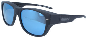 Jonathan Paul Cool Classic Überbrille - rechteckig in Satin Black - Blue Mirror