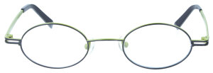 Stylische Retro Brille POTTER SCHWARZ-GRÜN" aus Metall mit individueller Stärke