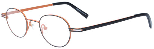 Stylische Retro Brille "HERMINE SCHWARZ-ORANGE" aus Metall mit individueller Stärke