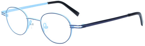 Stylische Retro Brille "HERMINE DUNKELBLAU-HELLBLAU" aus Metall mit individueller Stärke