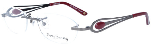 Filigrane Damen - Brillenfassung Betty Barclay BB 1083-590 , randlos in Bordeaux / Grau