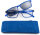 Schicke Lesehilfe aus robustem Kunststoff in Blau "Eckig" mit magnetischem Sonnenclip
