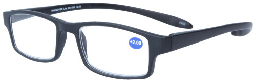 Fertiglesebrille aus Kunststoff HANGOVER LIFE mit extra langen Bügeln in Schwarz