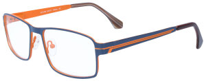 Edelstahl-Brille FRANK in Blau-Orange mit Federscharnier...