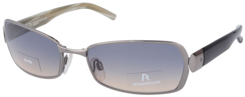 Edle silberne Rodenstock Sonnenbrille R1248 A mit grauer Verlaufstönung UV 400