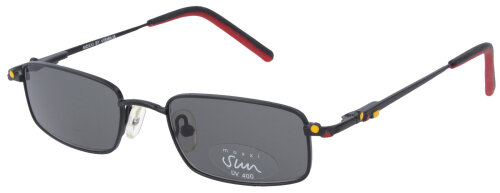 Verspielte Sonnenbrille MOXXI in Schwarz - Rot mit grauer Tönung und 100 % UV - Schutz