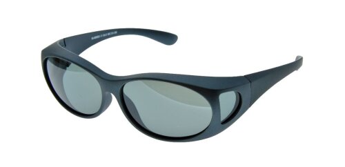 Solarprotection Überbrille Polarisierend - oval | + MF-Beutel in Grau matt