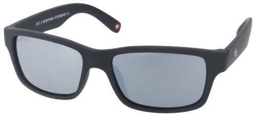 Sportliche Montana Eyewear Sonnenbrille in Schwarz mit Silber verspiegelten Gläsern