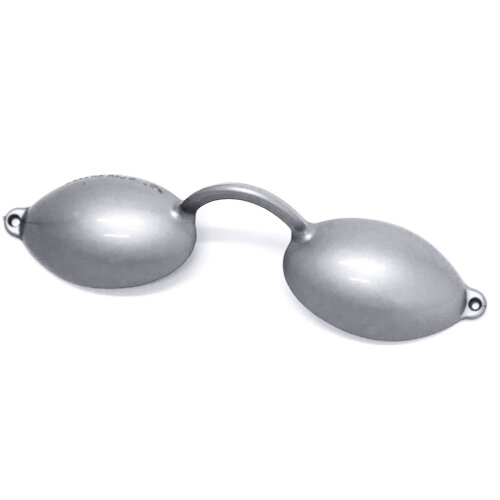 Solariumbrille / UV-Schutzbrille in Silber inkl. Band aus Silikon