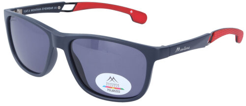 Dunkelblaue Montana Eyewear Sport-Sonnenbrille SP315A - Polarisierend aus mattem Kunststoff und gummierten Bügeln