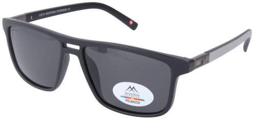 Schwarze Montana Eyewear MP3 polarisierende Sonnenbrille mit stylischem Doppelsteg