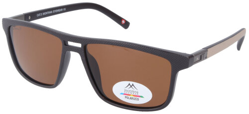 Dunkelbraune Montana Eyewear MP3B polarisierende Sonnenbrille mit stylischem Doppelsteg