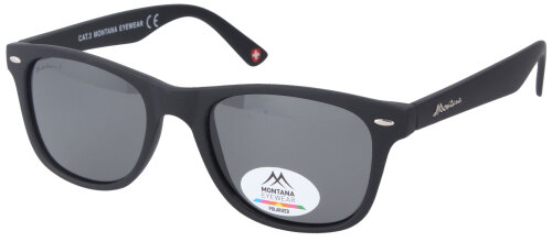 Montana Eyewear Sonnenbrille MP10 in Schwarz-Grau mit polarisierenden Gläsern