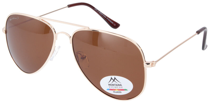 Goldene Montana Eyewear Sonnenbrille MP94B aus Metall in  