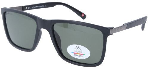 Polarisierende Montana Eyewear Kunststoff-Sonnenbrille MP4 in Schwarz mit grüner Tönung