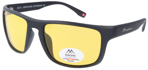 Kontraststeigernde Montana Eyewear SP314F Sonnenbrille in Schwarz-Gelb mit Polarisation