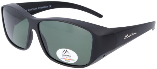 Montana polarisierende Sonnenbrille / Überbrille FO4A in Schwarz Matt - Grün