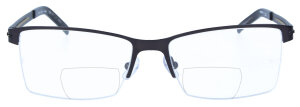 Klassische Nylor-Bifokalbrille LAURENT in Schwarz-Senf aus hochwertigem Edelstahl mit individueller Stärke