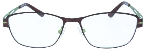 Brillenfassung EMELIE aus Metall mit eleganten Bügeln in Grün und Braun