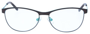 Stylische Brillenfassung "SIMONE" in Braun-Petrol aus Edelstahl